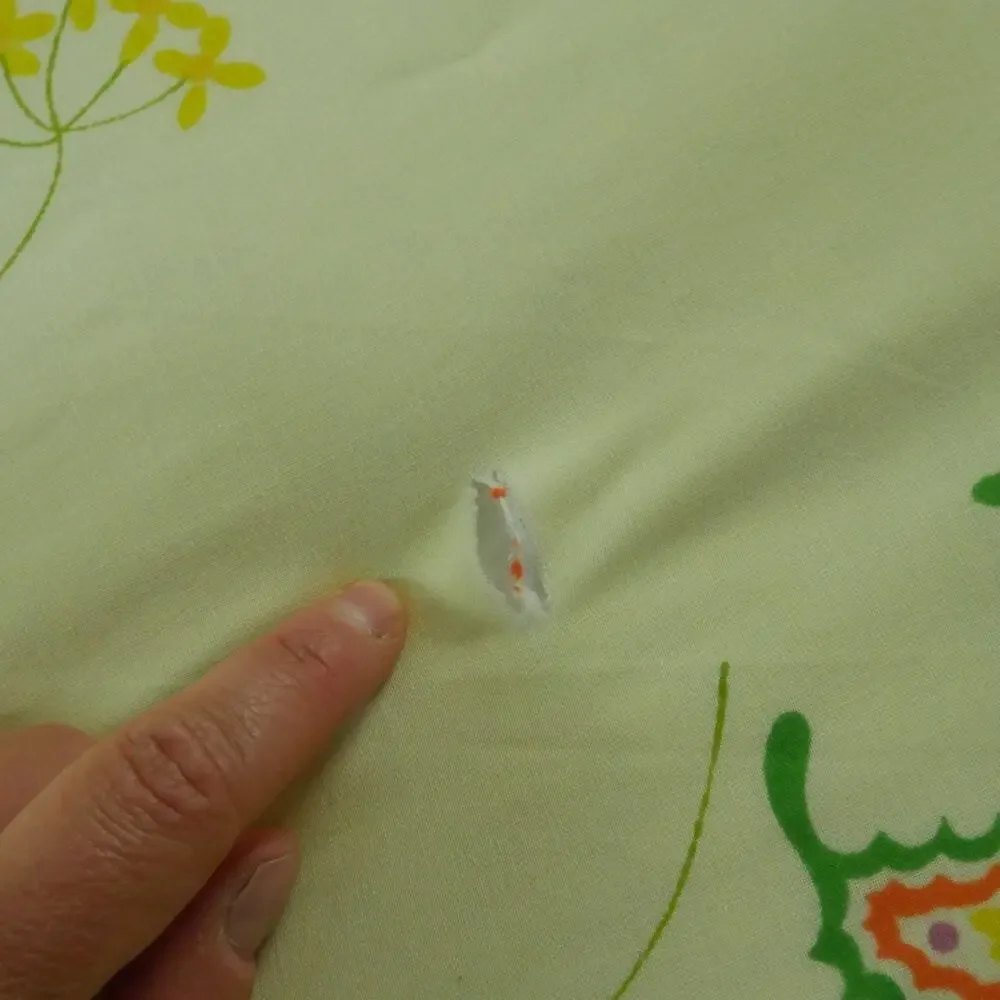 Vintage 70s Queen Sheet‎ Set Yellow Floral Butterflies Marlene Tastemaker Dainty